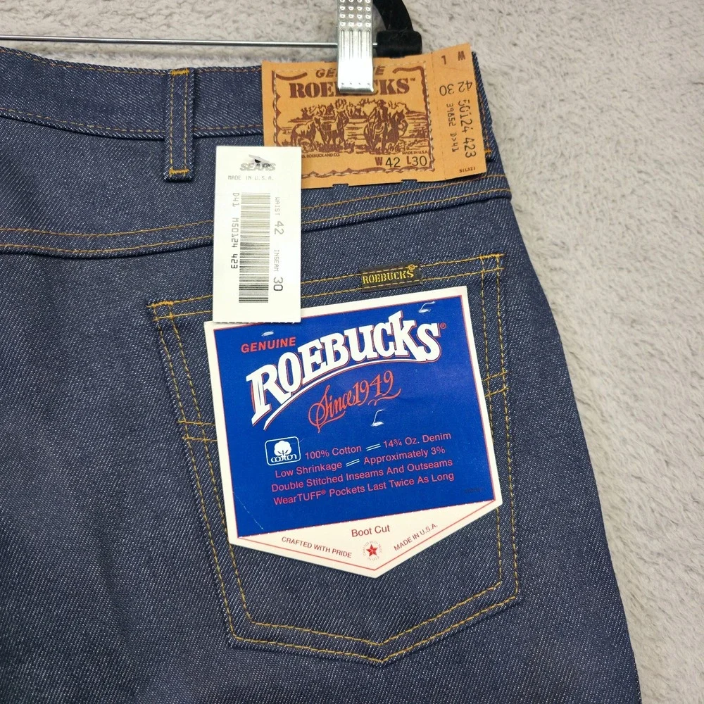 Vintage Roebucks Jeans Mens‎ 42x30 Blue Bootcut Denim Medium Wash Cowboy Western